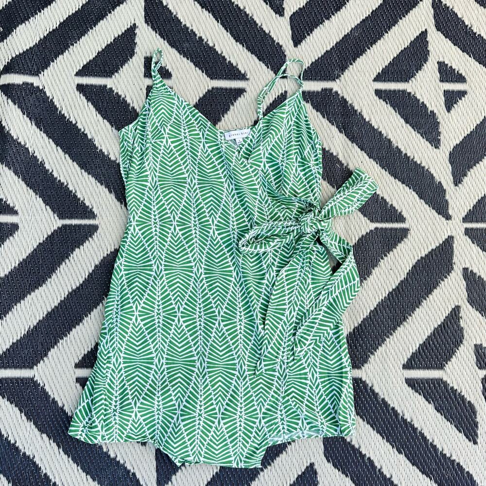 Green Leaf Print Jumpsuit